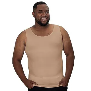 Camiseta de compresión moldeadora para hombre, chaleco de fitness color carne.