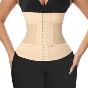 Corsé moldeador transpirable con ganchos, soporte lumbar y cinturón de control de abdomen.