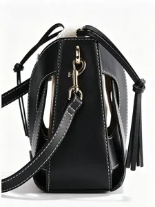 Borsa a secchiello donna patchwork alla moda borsa a tracolla spalla con sacchetto