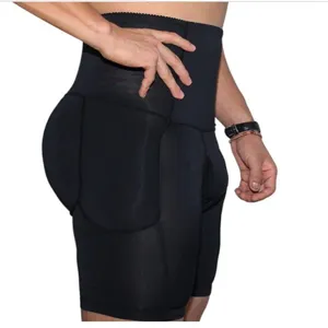 Men high waist butt lifter shaping shorts black compression hip enhancement underwear