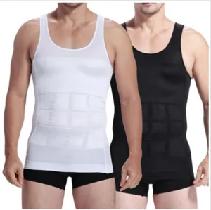 Camiseta moldeadora de compresión para hombre faja reductora abdomen chaleco top.