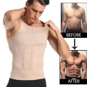 Camiseta moldeadora hombre control de abdomen compresion chaleco reductor fitness
