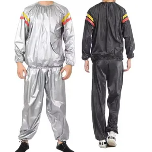 Tuta sauna in PVC unisex per fitness dimagrimento sport sudorazione vista anteriore retro