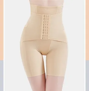 Hochtaillierte Shaper Shorts Detailansicht mit Frontverschluss für effektive Bauchkontrolle.