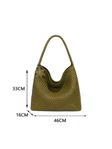 Grande borsa a spalla intrecciata a mano borsa shopper casual con ciondolo a stella.
