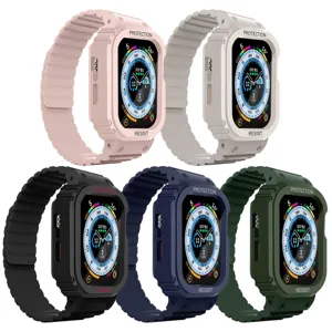 Cinturino magnetico in silicone e custodia protettiva per Apple Watch in vari colori.