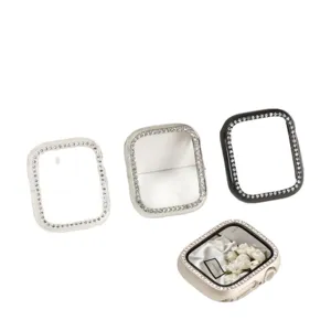 Glitzernde Strass Schutzhülle für Apple Watch, diamantbesetzte Bumper Zubehörteile