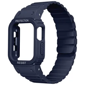 Cinturino e custodia protettiva magnetica in silicone per Apple Watch, sportivo e resistente.