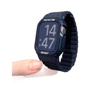 Custodia protettiva in silicone e cinturino magnetico per Apple Watch, stile sport.