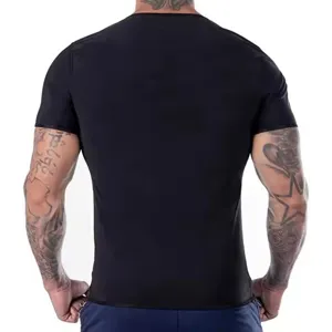 Hombres Mujeres Fitness Sudor Camisa Manga Corta Adelgazamiento Vista Trasera Principal