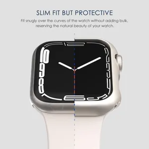 Slim fit protective PC bumper case compatible with Apple Watch, lightweight hard shell cover.