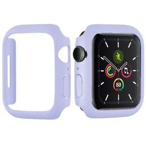 Lavender protective case for smart watch, half-wrap hollow bumper shell with precise cutouts.