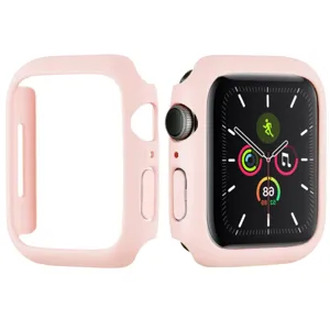 Pink PC Protective Case Bumper Cover for Apple Watch S10 S9 S8 S7 S6 Hollow Frame Accessory
