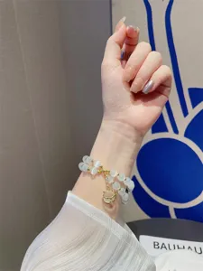 Dubbele kattenoogsteen armband met bedel voor dames zomerse mode stijl ontwerp