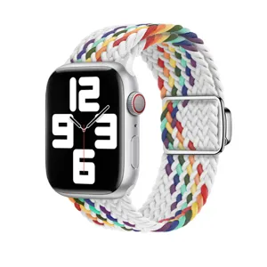 Nylon Pleated Loop Strap For Apple Watch Band Ultra Replacement Breathable Magnetic Watchband Sport Soft Bracelet