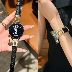 Leren horlogeband vervanging voor Huawei GT3 Pro GT4 Pro met strass hoefijzer gesp.