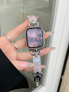Roestvrij staal en hars horlogeband vervanging compatibel voor Apple Watch accessoire