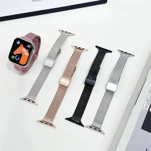 Cinturino per orologio in maglia magnetica in acciaio inossidabile compatibile apple