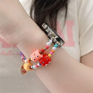 Kleurrijk kraaltjes horlogebandje voor Huawei Watch GT3 Pro, schattig monster armband accessoire.