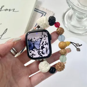 Traditionele Chinese Stijl Kralen Smartwatch Band Leeuwenkop Bedel Horlogeband