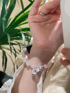 Bracelet de montre en perles de cristal avec charmants pendentifs pour bracelet connecté