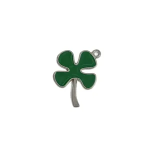 Grüner vierblättriger Kleeblatt Schlüsselanhänger Metall Charm Glücksbringer Geschenk