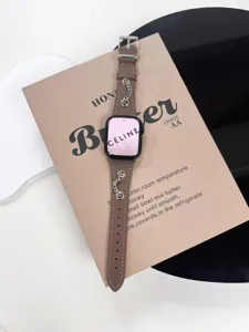 Cinturino per orologio in pelle con dettaglio catena metallica stile rétro accessorio