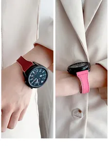 Replacement leather watch strap 22mm compatible with smartwatches, premium material.