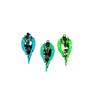 Cool fashion luminous wolf head pendant necklace accessories trendy style glowing jewelry