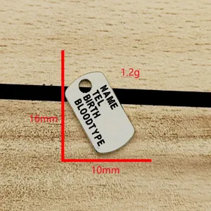 Mini RVS hondenpenning hanger 16x10mm, gegraveerde DIY sieraden accessoire voor onderdelen.