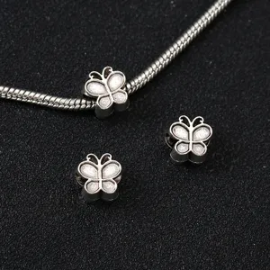 Zinklegierung Schmetterling Charm Perlen mit Schlangenkette fuer DIY Schmuckherstellung Zubehoer.