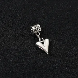 Zinklegierung tibetisches Silber Herz Anhänger Perle DIY Armband Halskette Schmuck Detail.