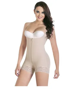 Gaine amincissante beige intégrale avec fermeture éclair pour femmes ventre plat body détail