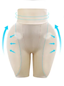 Detailed view of high-waist hip enhancer shaping shorts with lifting effect for body curve.