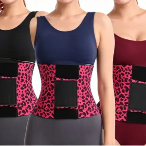 Women waist trainer belt pink leopard print abdominal support body shaper fitness corset