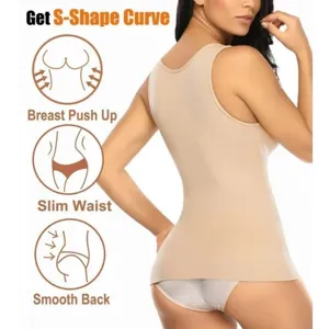Seamless nude shapewear back detail featuring waist slimming and push-up support.