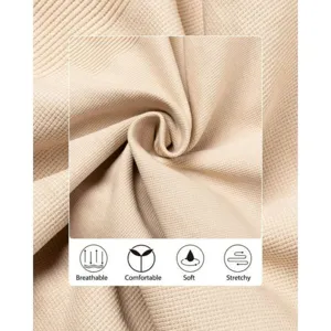 Close-up detail of beige seamless shapewear fabric showcasing soft knit texture and stretch.