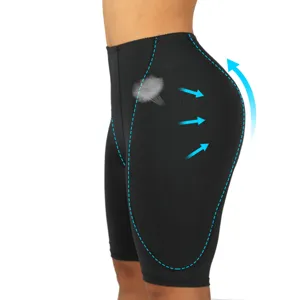 Damen schwarze Po Heber Shaper Shorts Gesäßverstärker gepolsterte Bauchweg Unterwäsche M