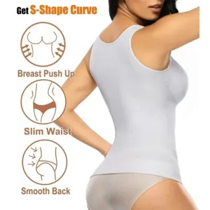 Women seamless body shaper vest waist cincher push up back smoothing shapewear top