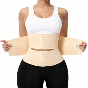 Faja moldeadora reductora de cintura corsé entrenador de abdomen beige soporte 1pz