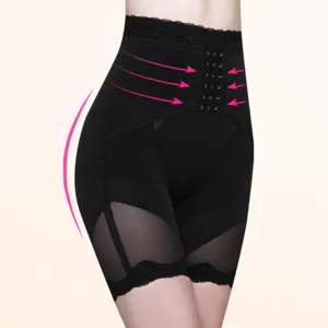 High waist postpartum tummy control shaping shorts, breathable mesh design for hip lifting.