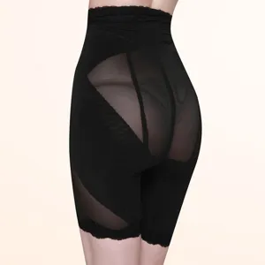 High waist tummy control shapewear shorts black breathable mesh body shaper briefs
