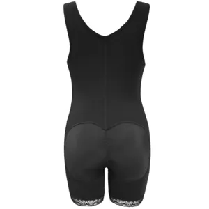 Black body shaper detail view, plus size tummy control full body shaper for women.