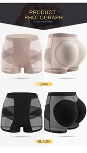 Women tummy control shapewear shorts padded butt lifter underwear peach hip enhancer panty