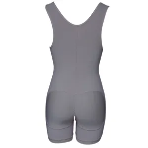 Seamless body shaping corset bodysuit back view detail, high waist tummy control shapewear.