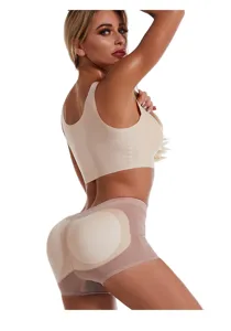 Women padded butt lifting shapewear shorts seamless tummy control hip enhancer underwear