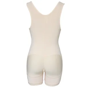 Beige plus size full body shapewear bodysuit tummy control waist trainer underwear design.