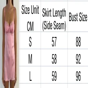 Size chart for women sexy pink lace slip mini dress, summer sleeveless nightwear sleepwear fashion.