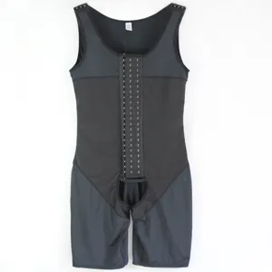 Men's full body shaper tummy control shapewear waist cincher compression bodysuit black