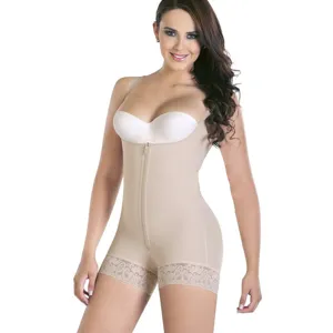 Femme beige body gaine sculptant gaine amincissante fermeture éclair corset taille.